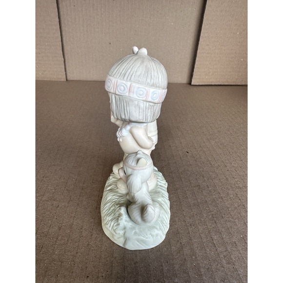 Precious Moments Porcelain Figurine E-1380/G Indian Girl In Orig Box 1980 - Picture 6 of 7
